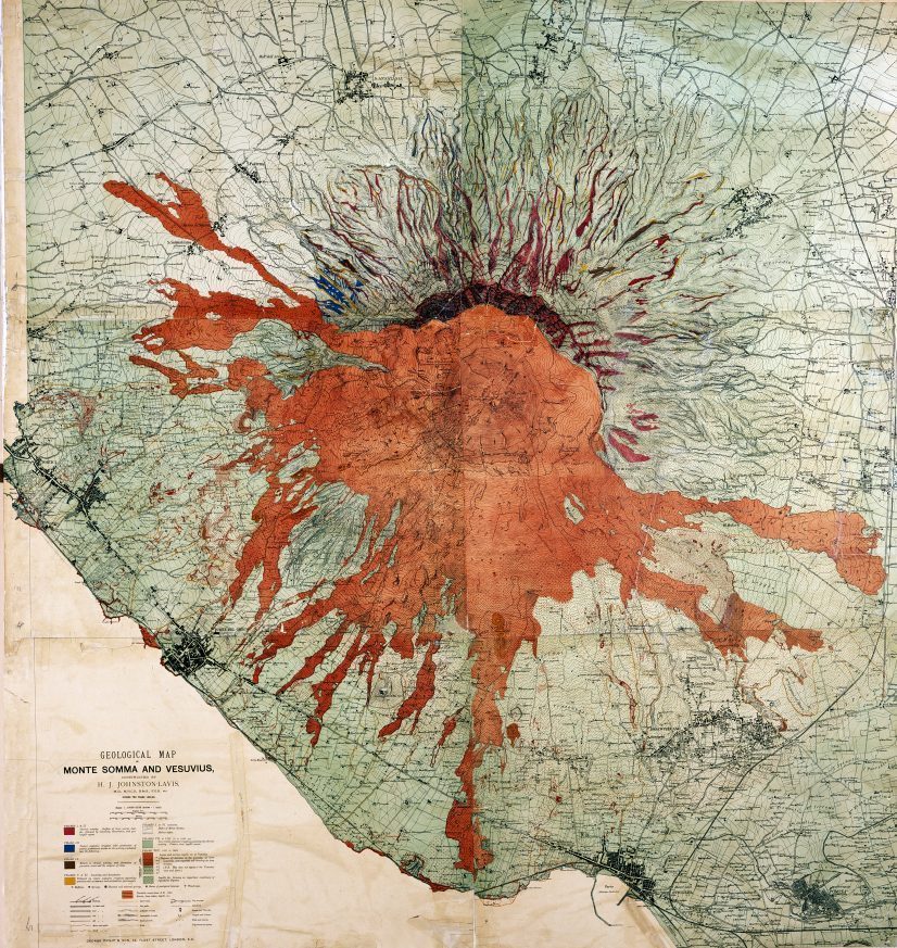 Figura 4 – Mappa geologica del Vesuvio di Johnston Lavis (1891)