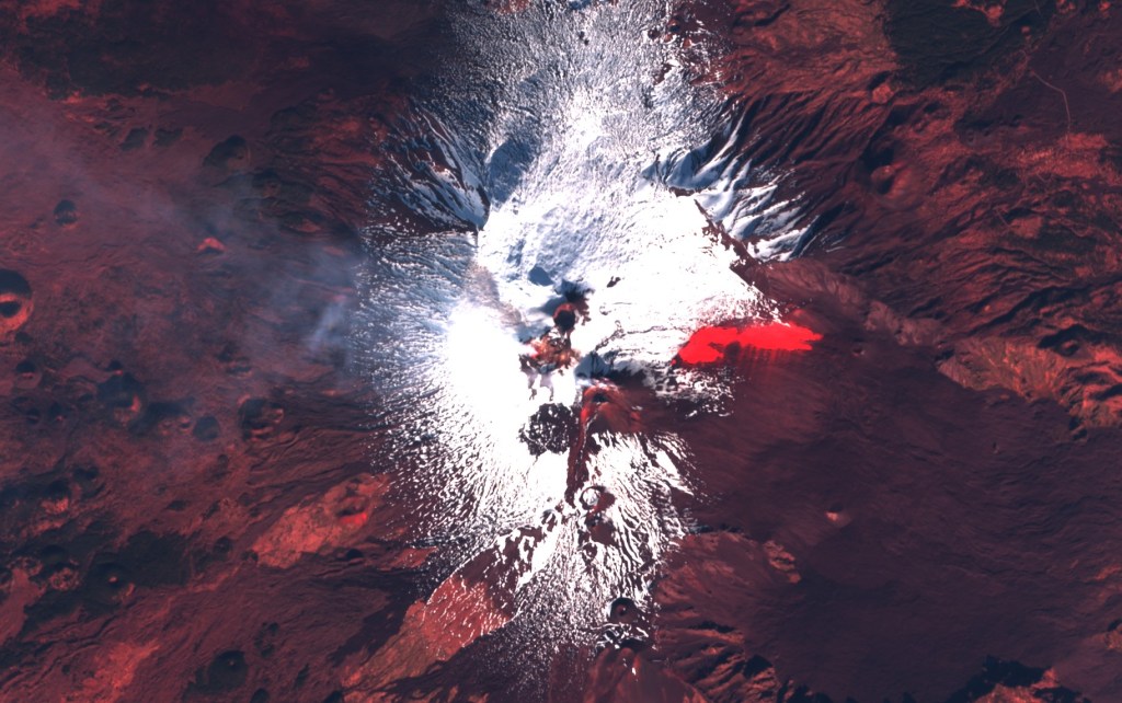 Immagine dell'Etna dal satellite Sentinel - 2 il 2 gennaio 2023