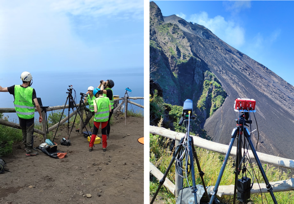 Figura 4 - Misure di concentrazione e flusso di SO2 nel pennacchio (“plume”) vulcanico di Stromboli tramite telecamera termica e a raggi ultravioletti da quota 400 m.