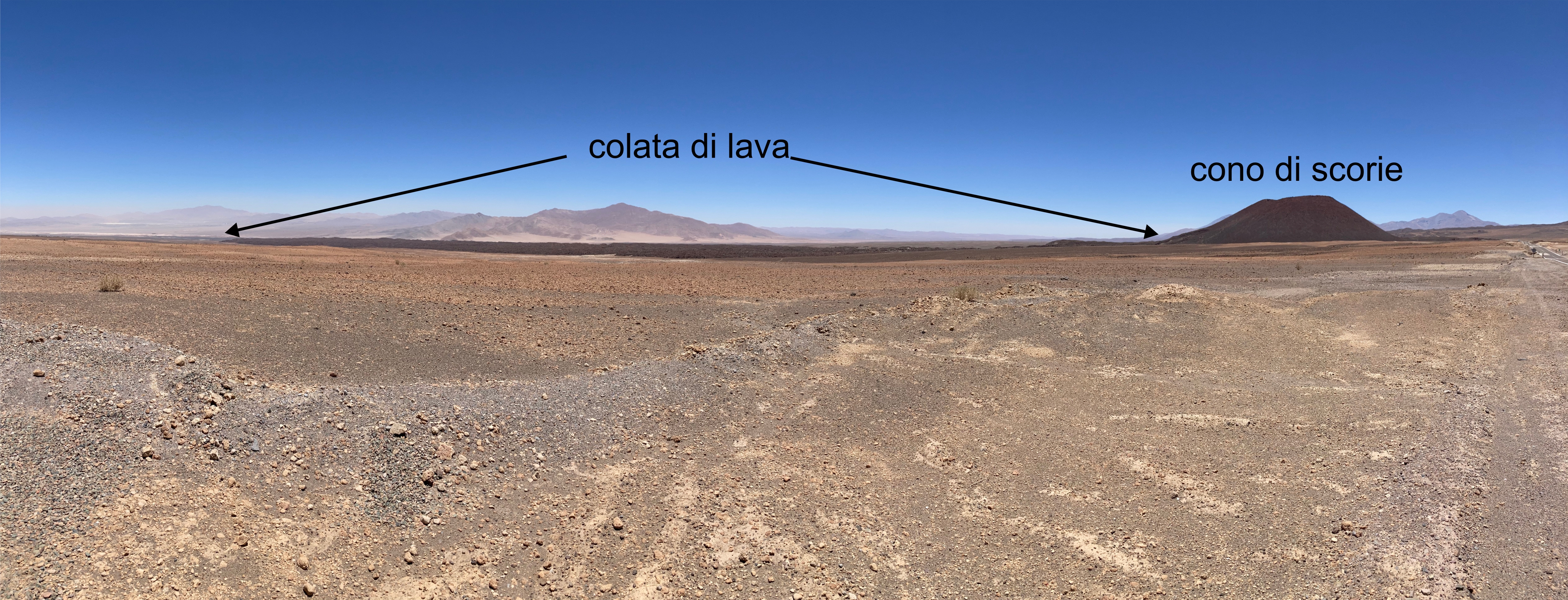 Figura 7 - Il cono di scorie de La Poruña e colata di lava associata.