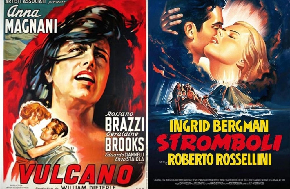 Figura 1 - Locandine dei film “Vulcano” e “Stromboli, terra di Dio”, girati in contemporanea alle isole Eolie durante il 1949.