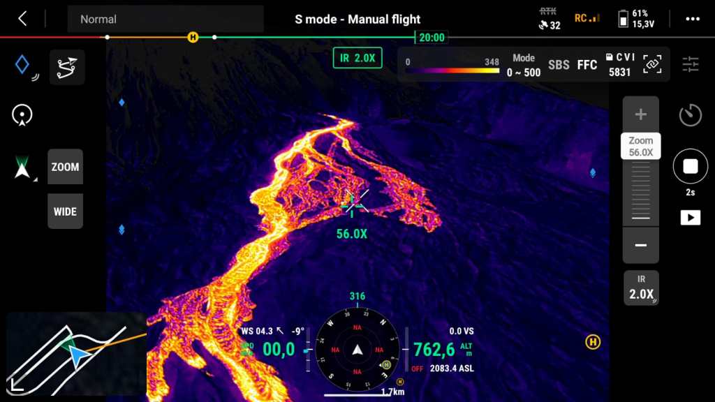 Figura 4 - Porzione centrale del campo lavico a monte di Rocca Musarra ( Foto INGV-OE)